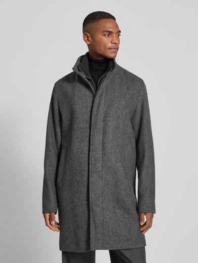 Jack & Jones Premium Lange jas van wolmix met opstaande kraag en steekzakken Middengrijs gemêleerd - 4