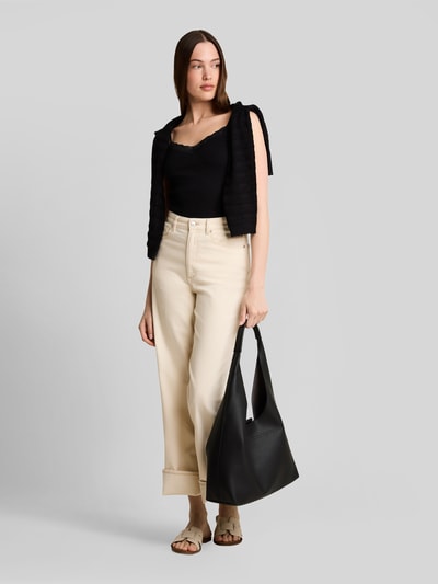 Tom Tailor Denim slim fit top van katoenmix Zwart - 1