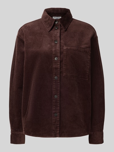 Marc O'Polo DENIM Bluzka z długim rękawem o kroju relaxed fit z mieszanki bawełny Ciemnobrązowy 1
