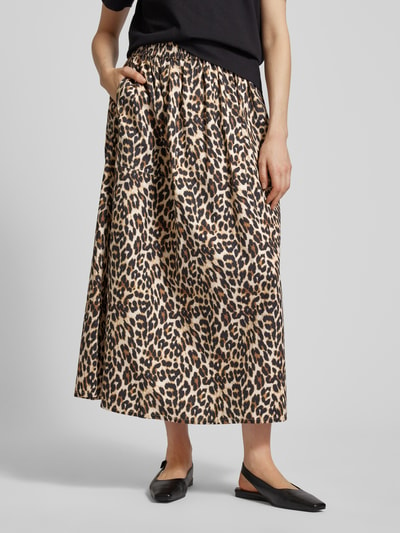 LOLLYS LAUNDRY Midirok met dierenprint, model 'Akane' Middenbruin - 4