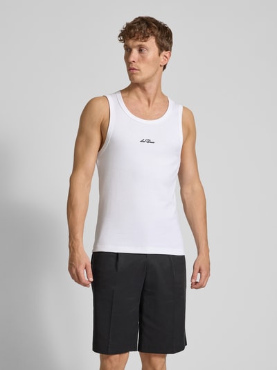 Les Deux Tanktop mit Label-Stitching Modell 'Arthur' Weiss 4