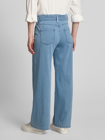 Buena Vista Wide Leg Jeans mit Rüschen Hellblau 5