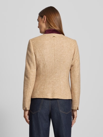 WHITE LABEL Slim Fit Blazer aus Woll-Mix mit Pattentaschen Sand 5
