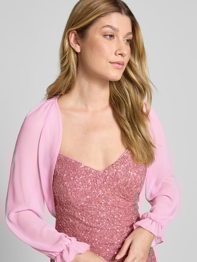 V.M. Kurtka koktajlowa o krótkim kroju z szyfonu Jasnoróżowy 3