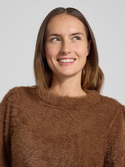 monari Gebreide pullover van imitatiebont Cognac - 3