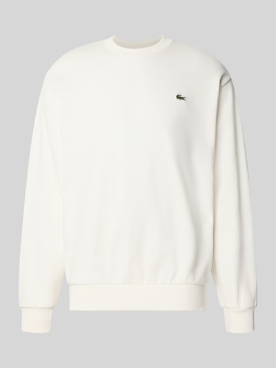 Produktfoto, cremeweißes Regular Fit Sweatshirt aus Baumwoll-Mix von Lacoste, glatte Oberfläche, dezentes Label vorn