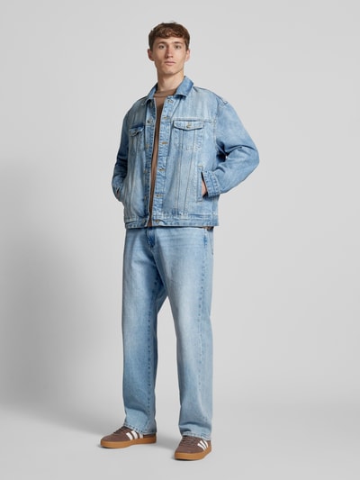 REVIEW Regular Fit Jeansjacke aus reiner Baumwolle Hellblau 1