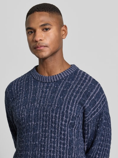 Armedangels Regular Fit Strickpullover aus Bio-Baumwoll-Woll-Mix Modell 'DAAKO' Marine 3