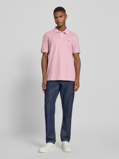 Fynch-Hatton Regular Fit Poloshirt mit Logo-Stitching Hellrosa 1
