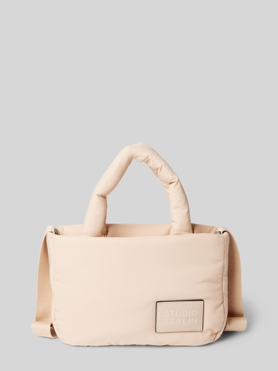 STUDIO BERLIN Handtasche mit Label-Badge Modell 'MITTE' Beige 2