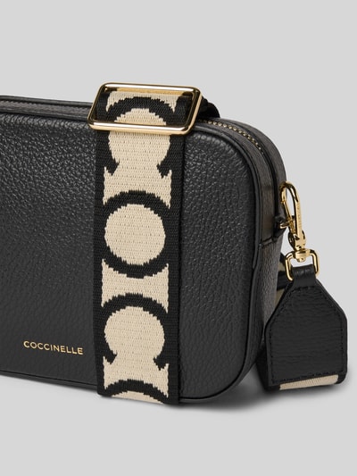 Coccinelle Handtas met labelapplicatie, model 'TEBE' Zwart - 3