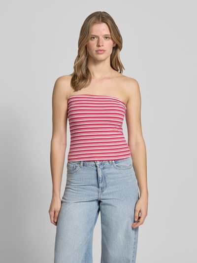 REVIEW Schmal geschnittenes Bandeau-Top Rot 4