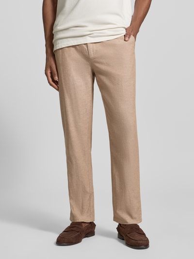 Scotch & Soda Hose mit Leinen-Anteil und französischen Eingrifftaschen Hellbraun 4