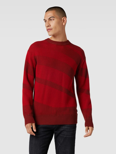 BOSS Orange Strickpullover im Colour-Blocking-Design Modell 'Arace' Rot 4