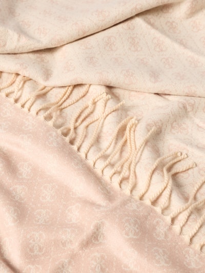 Guess Schal aus Viskose-Mix mit Logo-Muster und Fransen Rosa 2