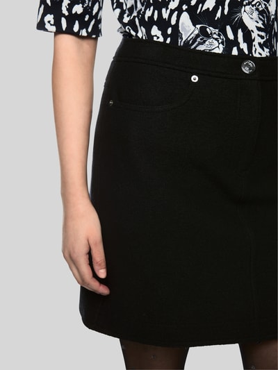 Marc Cain Gerader Mini-Rock aus reiner Schurwolle Black 3