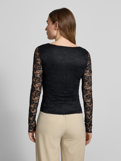 Vero Moda Slim Fit Langarmshirt in Spitzen-Optik Modell 'IBEN' Black 5