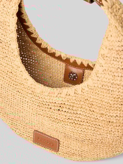 Staud Handtasche mit Label-Detail Modell 'MOON RAFFIA' Sand 5