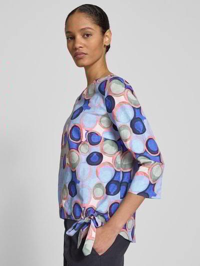 Christian Berg Woman Regular fit linnen blouse met 3/4-mouwen Marineblauw - 3