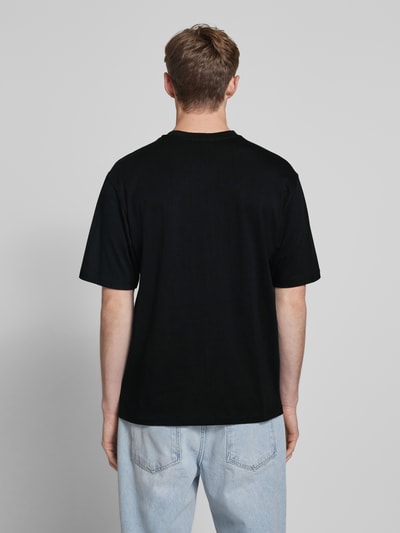 REVIEW Regular Fit T-Shirt aus Baumwoll-Viskose-Mix Black 5