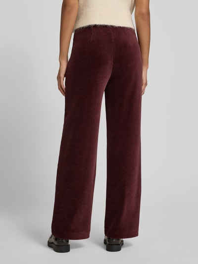 Raffaello Rossi Spodnie sztruksowe z szeroką nogawką model ‘ELAINE’ Bordowy 5