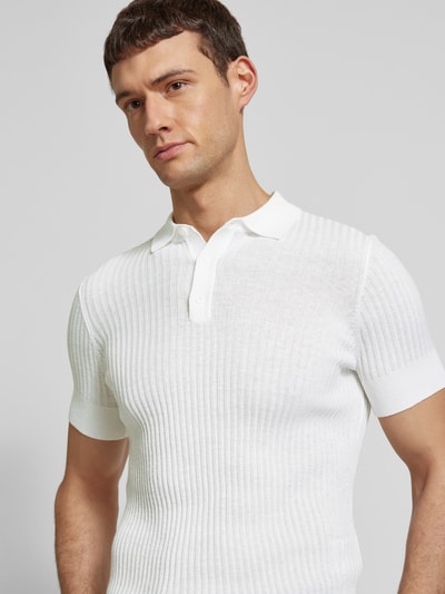 Antony Morato Slim Fit Poloshirt mit Strukturmuster Offwhite 3