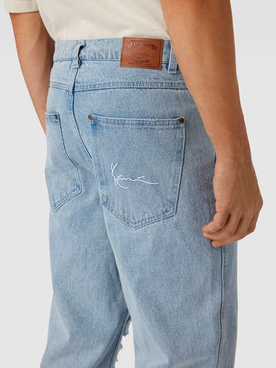 KARL KANI Jeans in destroyed-look met labelstitching Blauw - 3