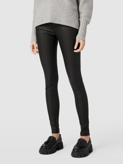 Vero Moda Skinny Fit Jeans in Leder-Optik Modell 'SEVEN' Black 4