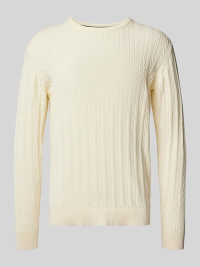 Lindbergh Strickpullover mit gerippten Abschlüssen Offwhite 2