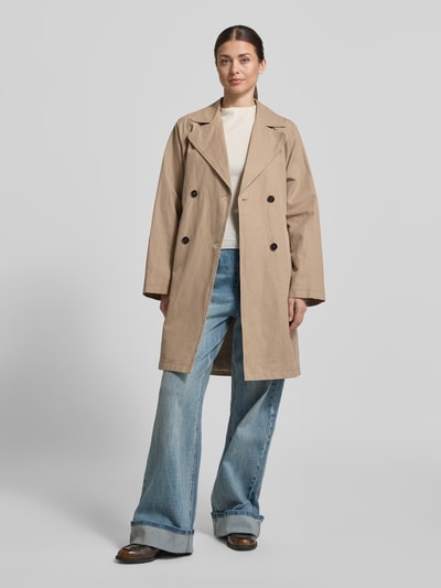 Marc O'Polo Regular Fit Trenchcoat aus Baumwoll-Mix mit Leinen-Anteil Beige 1