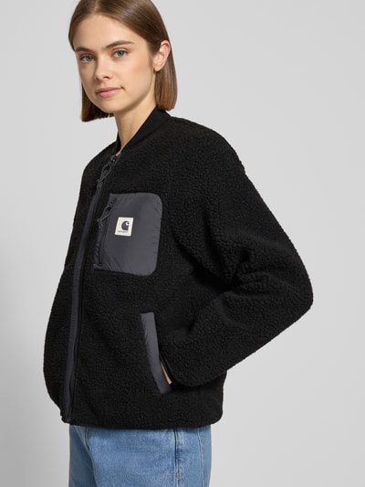 Carhartt Work In Progress Fleecejacke im Allover-Look mit Reißverschluss Modell 'Janet' Black 3