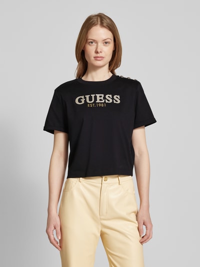 Guess Kort T-shirt met labelprint  - 4