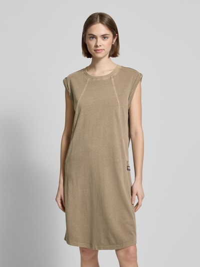 G-Star Raw Knielanges Kleid mit Rundhalsausschnitt Khaki 4