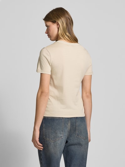 G-Star Raw T-Shirt mit Label-Stitching Beige 5