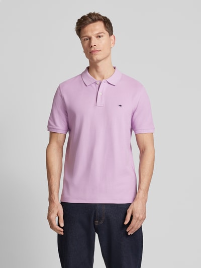 Fynch-Hatton Regular fit poloshirt met logostitching Lila - 4