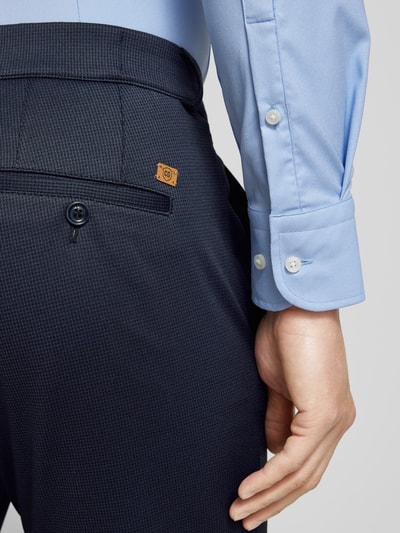 CG - Club of Gents Modern fit pantalon met riemlussen, model 'Conn' Marineblauw - 3