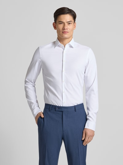 Jake*s Slim fit zakelijk overhemd met extra lange mouw Wit - 4
