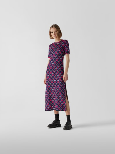 Rabanne Maxikleid mit Allover-Muster Dunkelblau 4