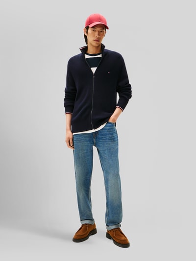 Tommy Hilfiger Regular Fit Strickjacke aus reiner Baumwolle Marine 1