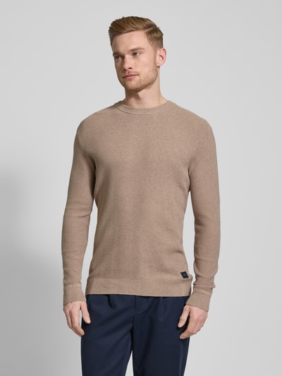 Tom Tailor Regular Fit Strickpullover aus reiner Baumwolle Mud 4