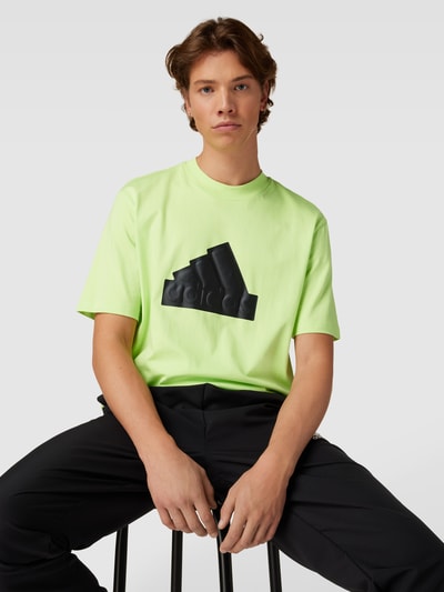 ADIDAS SPORTSWEAR T-shirt z nadrukiem z logo i okrągłym dekoltem Jasnozielony 3