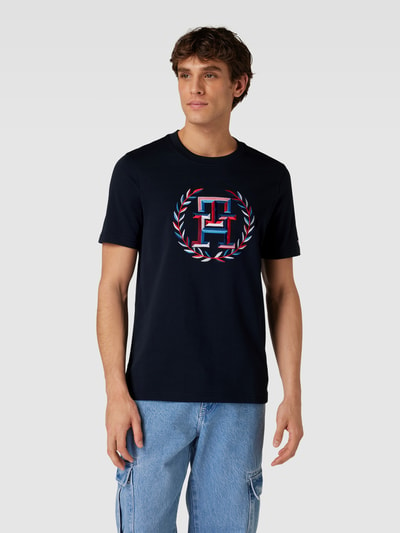 Tommy Hilfiger Regular Fit T-Shirt mit Label-Stitching Marine 4