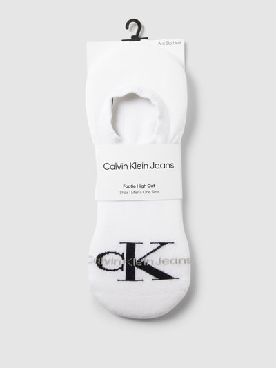 Calvin Klein Jeans Sneakersocken mit Label-Print Modell 'MEN FOOTIE' Weiss 3