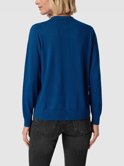 s.Oliver RED LABEL Sweatshirt met geribde ronde hals, model 'Steh' Blauw - 5