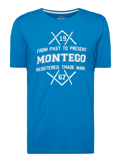 Montego T-Shirt mit großem Logo-Print Metallic Tuerkis 2