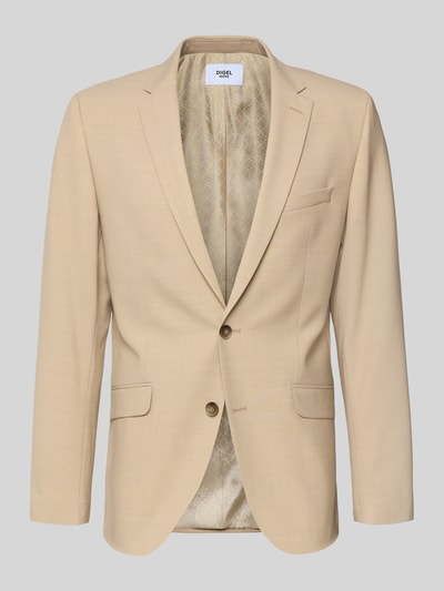 Produktfoto, Slim Fit 2-Knopf-Sakko mit Pattentaschen Modell 'Allen' von DIGEL, Reine Viskose, beige, Reverskragen, strukturierte Oberfläche