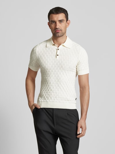 Matinique Slim Fit Poloshirt mit kurzer Knopfleiste Modell 'Heritage' Offwhite 4