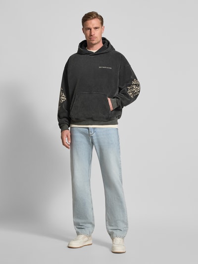 Don´t Waste Culture Hoodie mit Känguru-Tasche Modell 'Yulani' Anthrazit 1