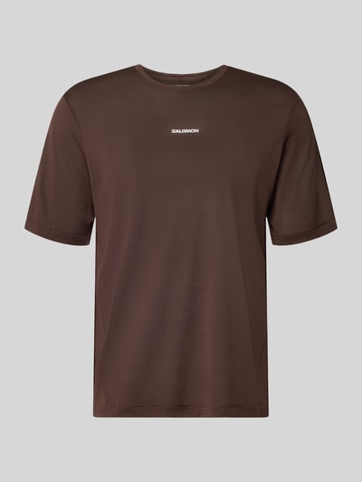 Produktfoto, braunes Funktionsshirt mit Logo und Rundhalsausschnitt Modell 'Kout' von Salomon, Herren, Regular-Fit, glatte Textur