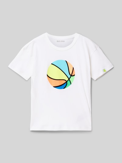 Blue Seven T-Shirt mit Motiv-Print Weiss 1